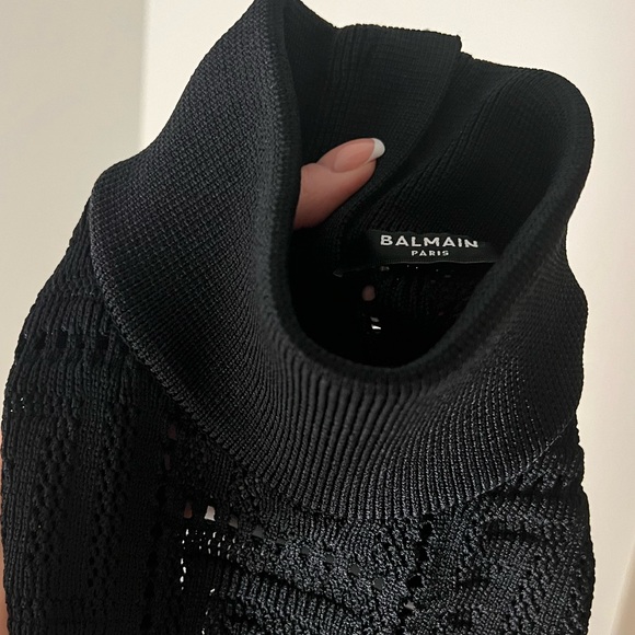 Black Balmain knit dress with monogram - Picture 5 of 8